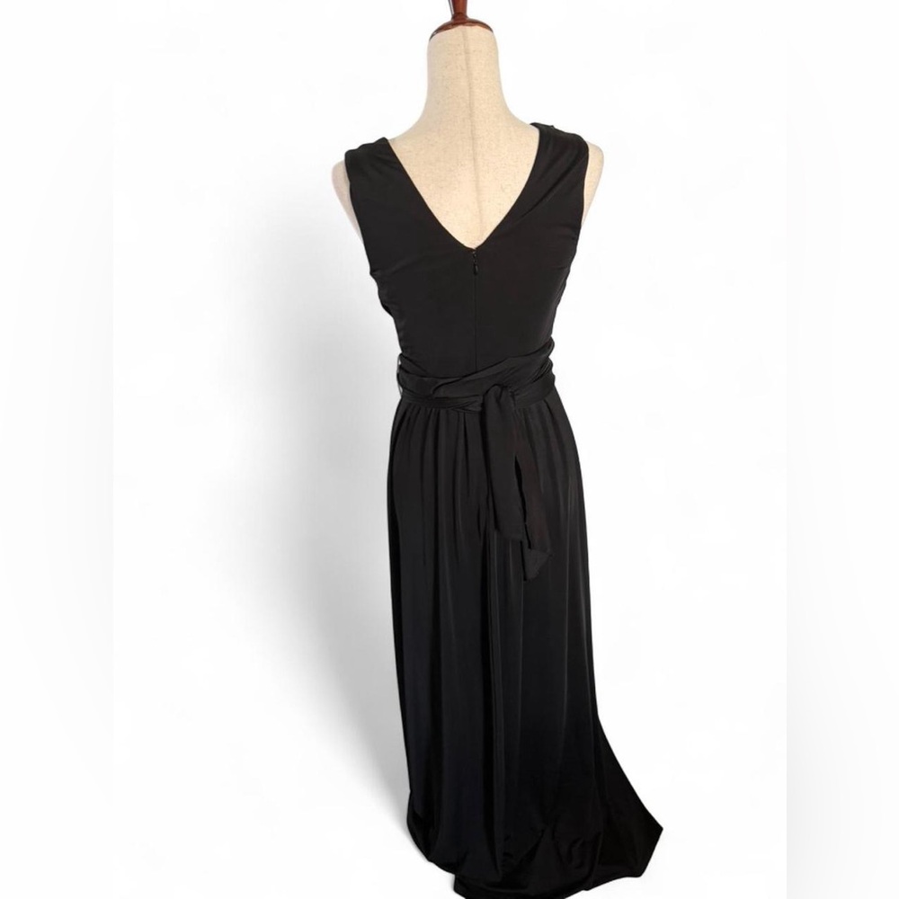 Black Sleeveless Maxi Gown Formal Event Minimalist Evening Dress Size 6 Gala 90s - Picture 5 of 13